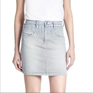 Koral stripe denim mini skirt